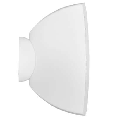 Audac Wall speaker in white color with CleverMount feature, suitable for 8Ohm and 100V systems.