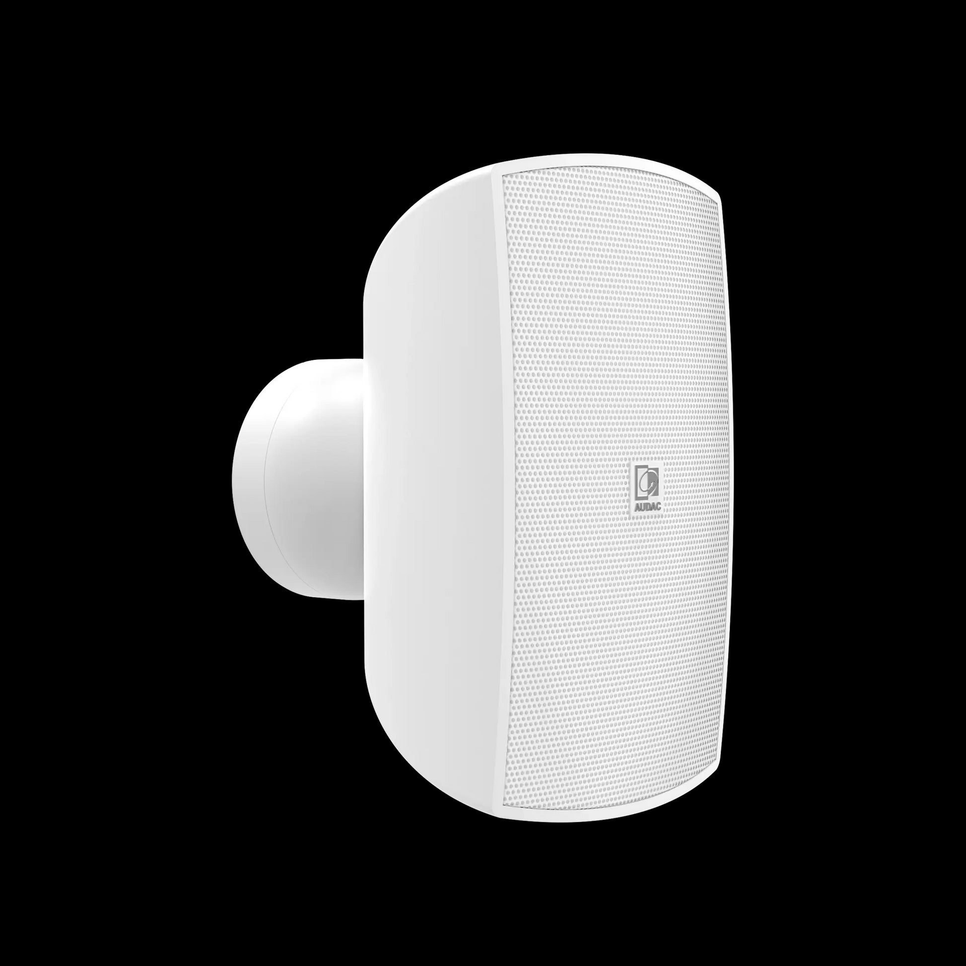 Audac In & outdoor surface mount loudspeaker with CleverMount+, white version, designed for both 8Ohm and 100V applications.