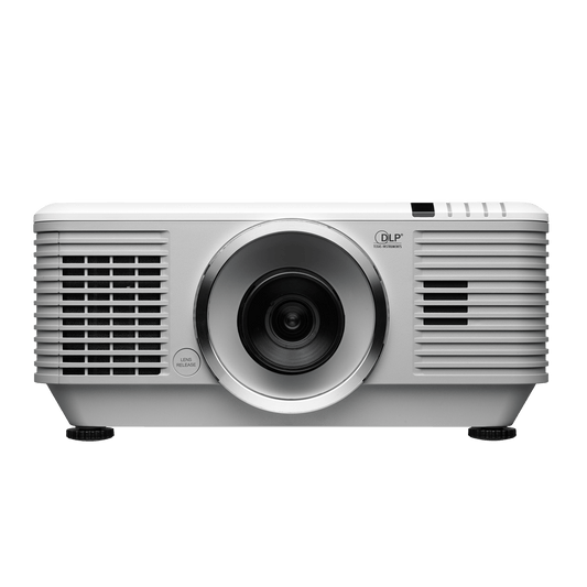 Vivitek DU7098Z WUXGA Laser DLP Projector with 7000 lumens brightness and 15000:1 contrast ratio, featuring 5 optional lenses and a 5-year warranty.