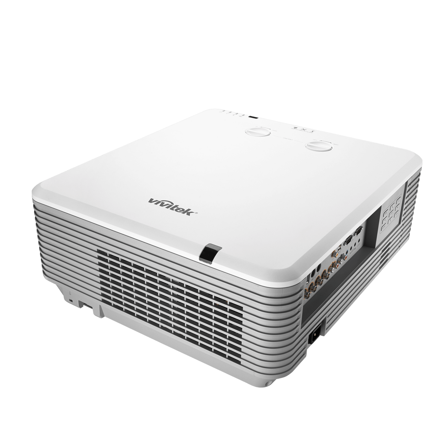Vivitek DU7098Z WUXGA Laser DLP Projector with 7000 lumens brightness and 15000:1 contrast ratio, featuring 5 optional lenses and a 5-year warranty.