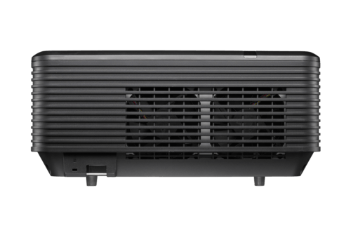 Vivitek DU7098Z WUXGA Laser DLP Projector featuring 7000 lumens brightness, 15000:1 contrast ratio, and available with 5 optional lenses, showcasing a sleek black and white design.