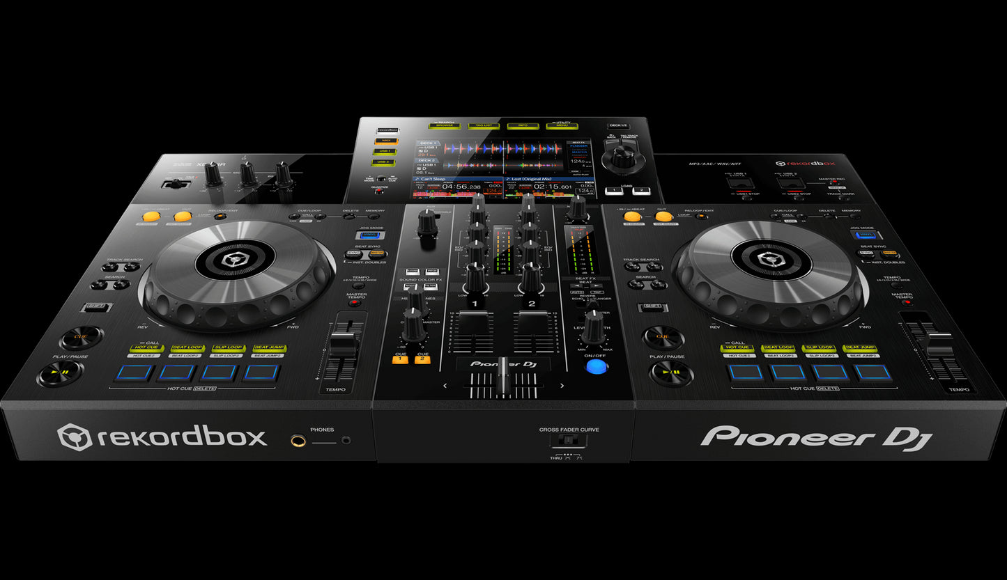 Pioneer XDJ-RR Portable 2-Channel All-In-One DJ System for Rekordbox, showcasing the front angle view of the product.