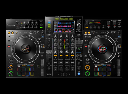 Pioneer XDJ-XZ 4-Channel Professional All-In-One DJ System showcasing a club-style layout.
