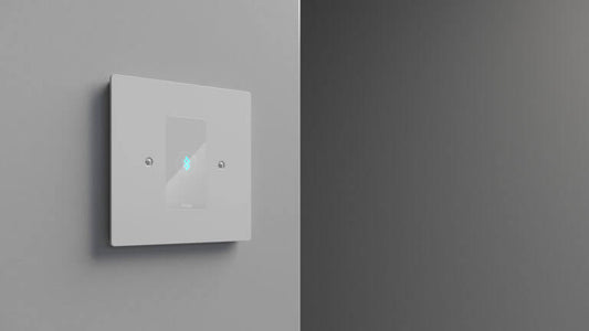Xilica Bluetooth 5.0 to Dante Module with a white aluminium faceplate, designed for in-wall installation and powered by PoE.