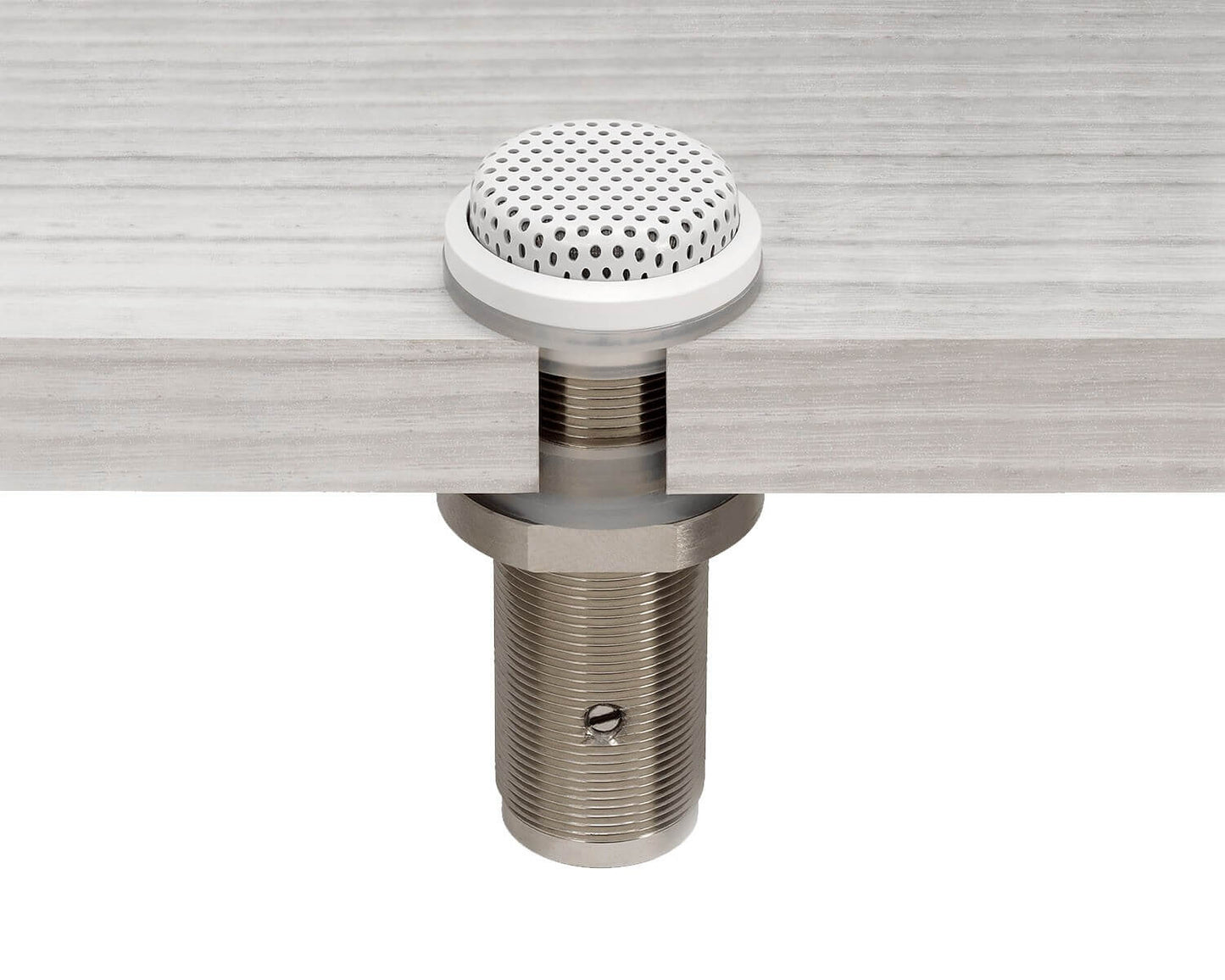 Audio-Technica ES945WO/XLR Omnidirectional Condenser Boundary Microphone in white with XLR connector.