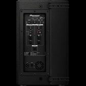 Rear view of the Pioneer XPRS-10 1200W 10-inch active full-range speaker showcasing its connectivity options and design.