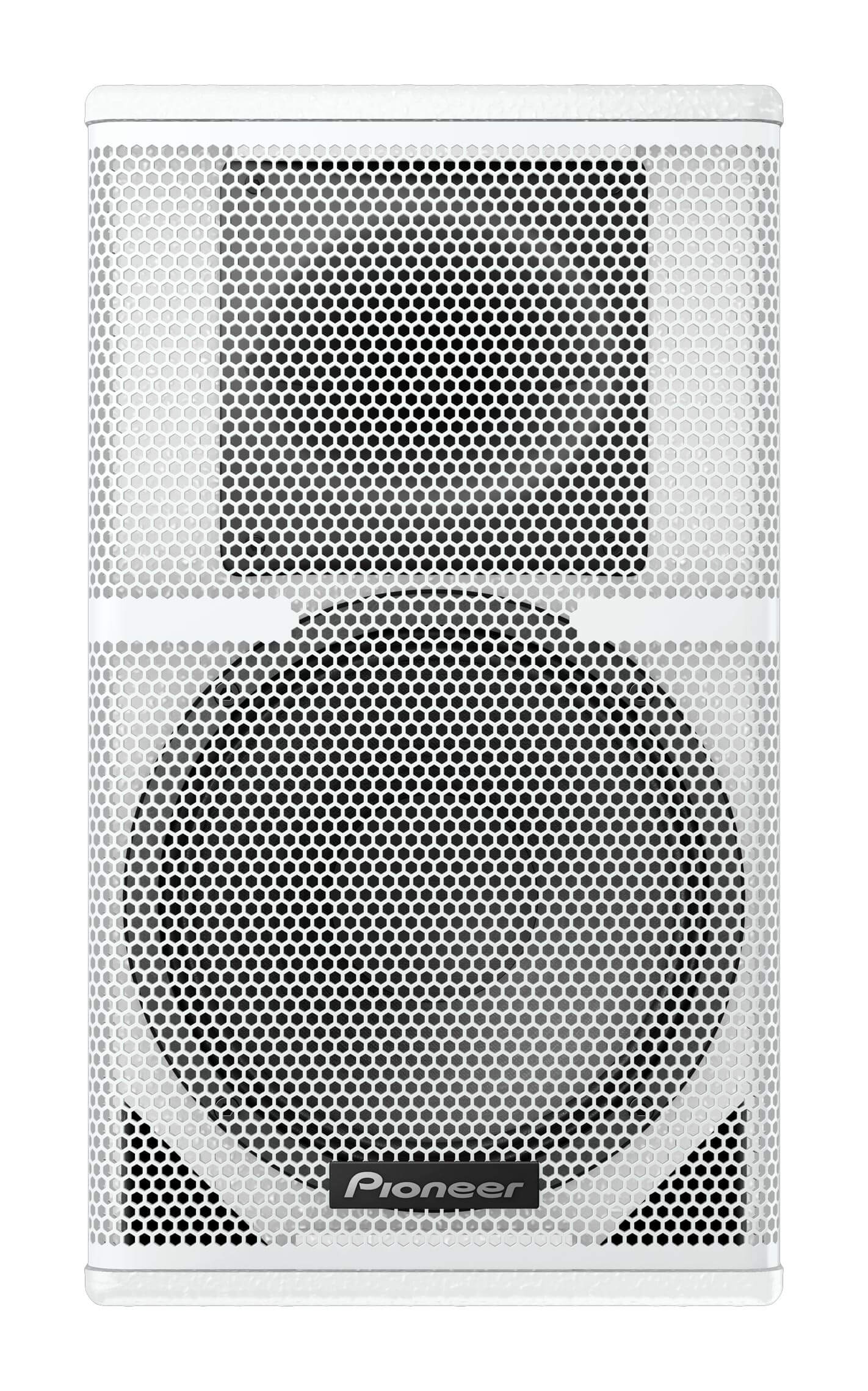 Pioneer XY-101-W 10 inch passive 2-way full-range speaker in white color with a mesh grill front view.