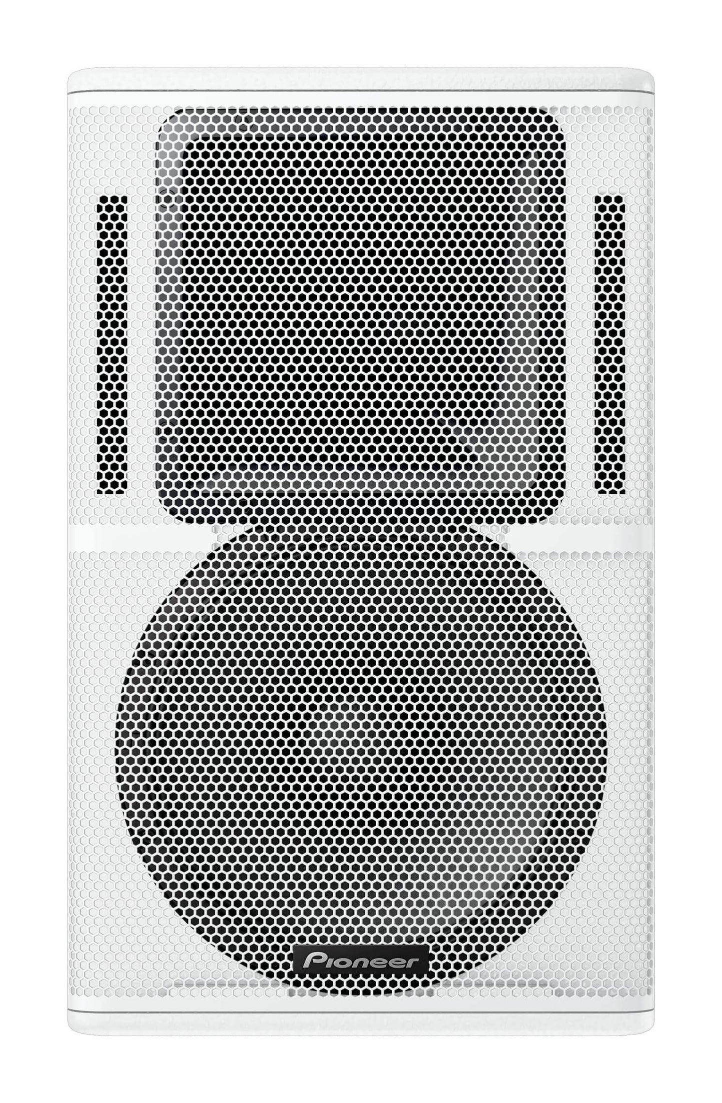 Pioneer XY-122-W 12 inch passive 2-way speaker in white with a mesh grill front view.
