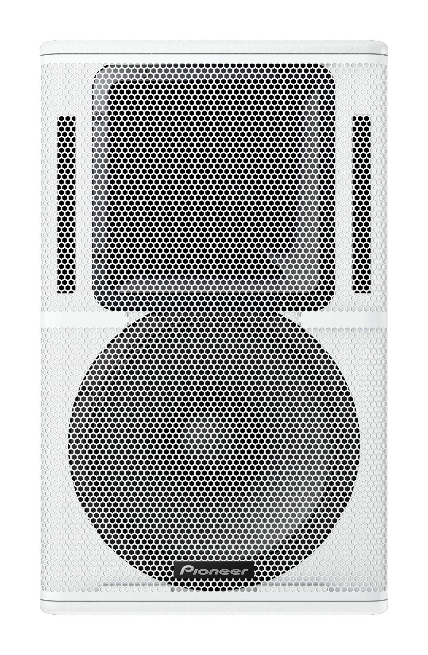 Pioneer XY-122-W 12 inch passive 2-way speaker in white with a mesh grill front view.
