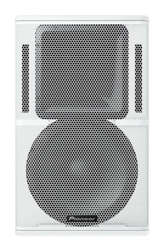 Pioneer XY-122-W 12 inch passive 2-way speaker in white with a mesh grill front view.