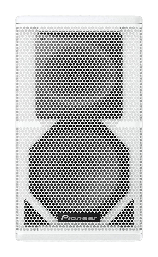 Front view of the Pioneer XY-81-W Compact 8" Passive 2-Way Speaker in white color with mesh grill.