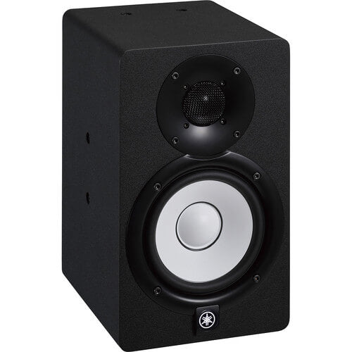 Yamaha HS5I 2-Way Bi-Amplified Powered Studio Monitor in black, showcasing its sleek design and professional studio quality.