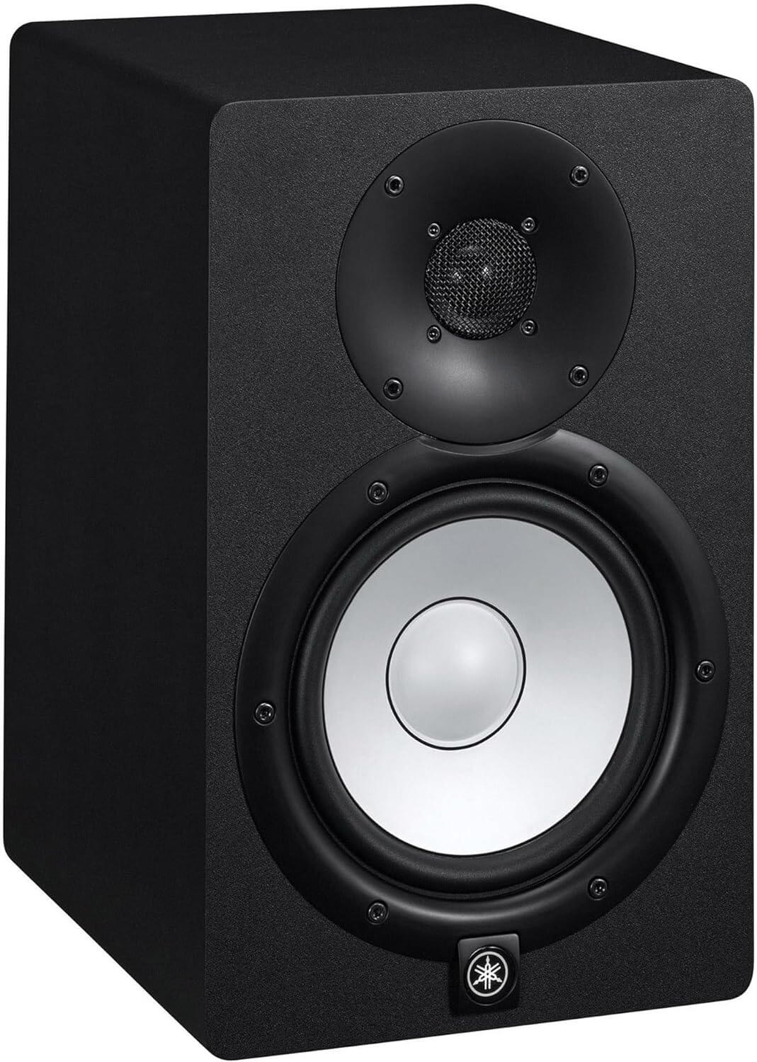 Yamaha HS8 8-Inch Powered Studio Monitor in black color, showcasing its design and features.