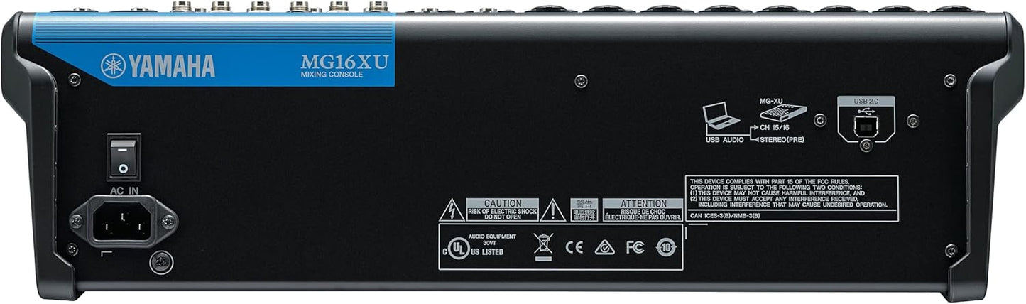 YAMAHA MG16XU 16-Input Analog Mixing Console with built-in effects and USB interface