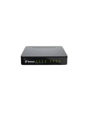 Yeastar P-Series PBX system designed for 20 users and 10 concurrent calls, featuring 4 analog ports.