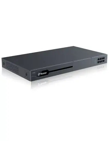 Yeastar P560 PBX system with support for 100 users, 30 concurrent calls, and 8 analog ports.