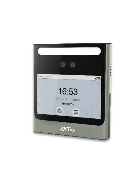 ZKTeco Facial Recognition Time and Attendance Terminal showcasing its sleek design and advanced technology for tracking employee attendance.