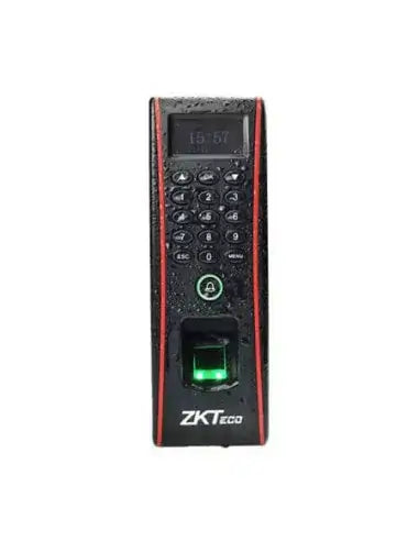 ZKTeco F17 Biometric Fingerprint, Code and RFID Reader with IP65 outdoor rating.