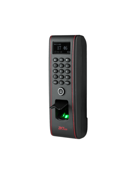 ZKTeco F17 Biometric Fingerprint, Code & RFID Reader designed for outdoor use with IP65 rating.