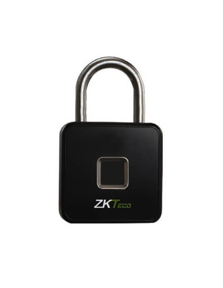 ZKTeco Fingerprint Rechargeable Padlock with LED indicator, showcasing a modern design suitable for secure locking.