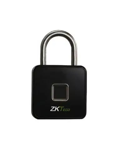 ZKTeco fingerprint rechargeable padlock with LED indicator, showcasing its sleek design and advanced security features.
