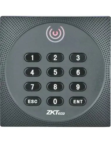 ZKTeco KR602E RFID Reader with Keypad, featuring a sleek design for secure access control.