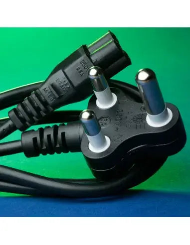 Miro 3-Pin South African Power Cord, 1.8 meters long, designed for reliable electrical connections.