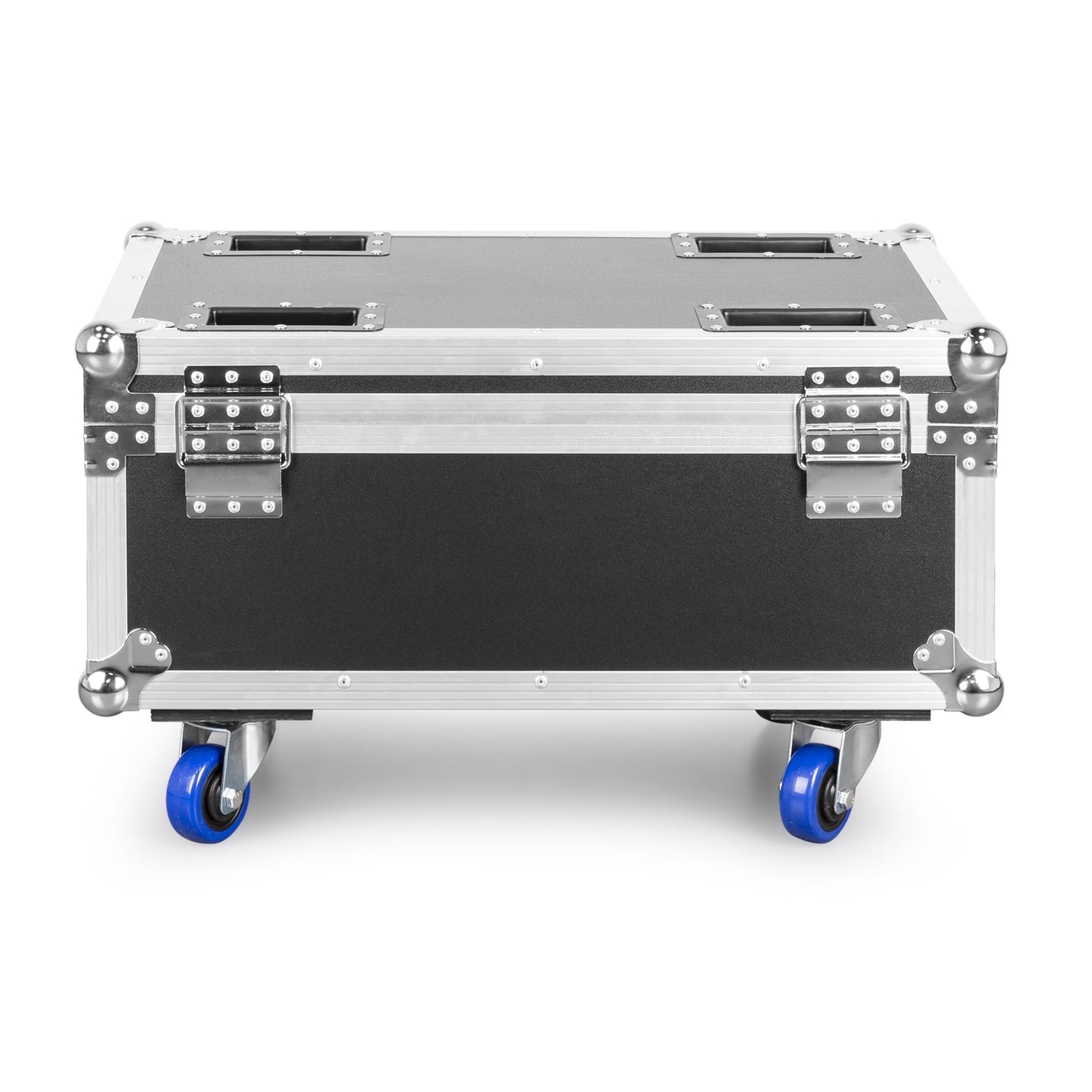 Back view of the closed beamZ FL72 Flightcase with butterfly locks, aluminum profiles, and foam inserts for 8 StarColor72 Wash Lights.