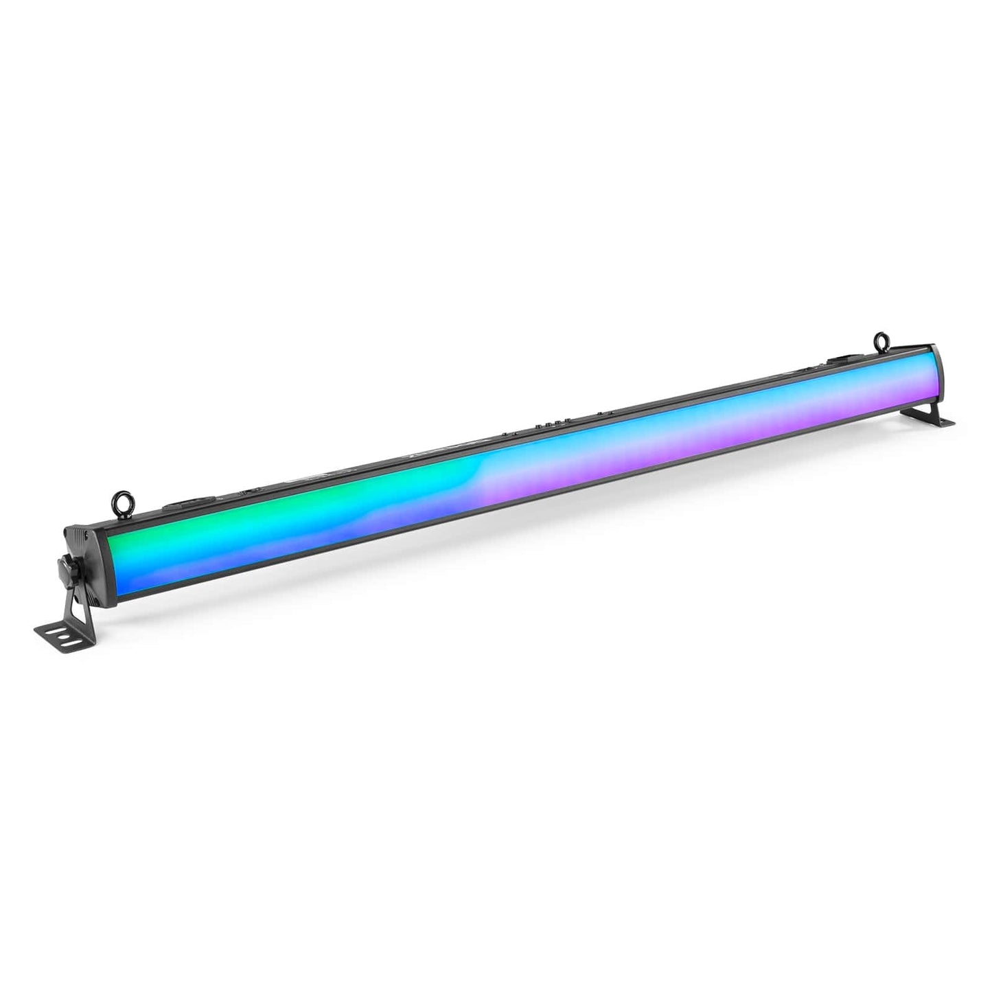 Front angled view of the beamZ LCB224 LED Bar featuring 224x SMD RGB LEDs for dynamic and vibrant lighting effects. Ideal for stages, clubs, and installations 1.