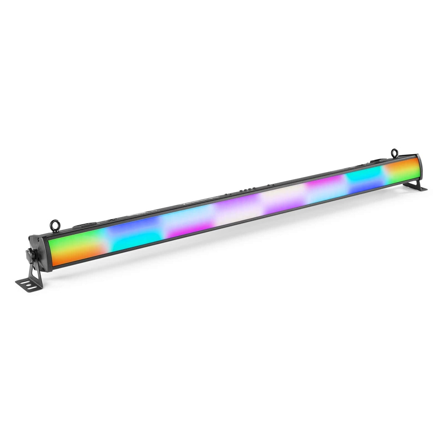 Front angled view of the beamZ LCB224 LED Bar featuring 224x SMD RGB LEDs for dynamic and vibrant lighting effects. Ideal for stages, clubs, and installations 2.