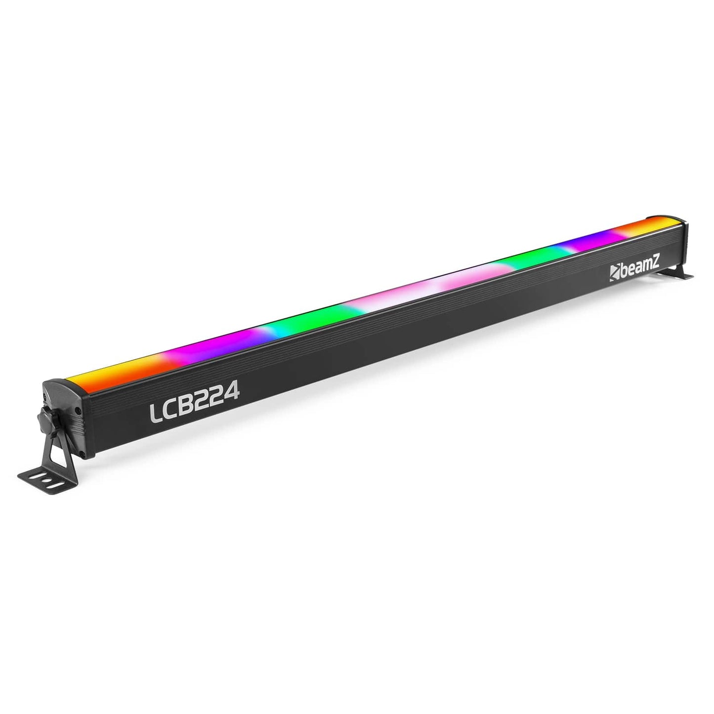Front angled view of the beamZ LCB224 LED Bar featuring 224x SMD RGB LEDs for dynamic and vibrant lighting effects. Ideal for stages, clubs, and installations 3.