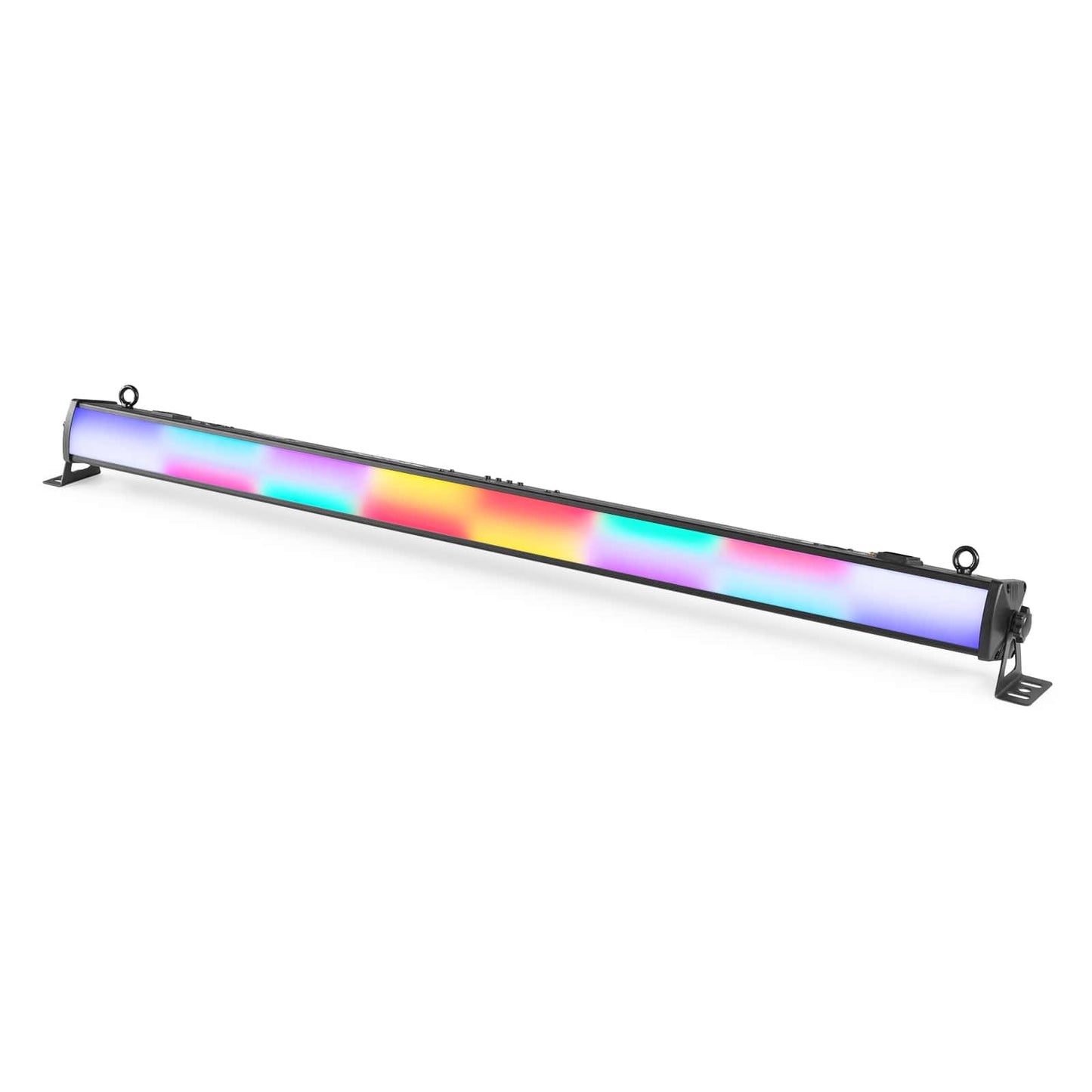 Front angled view of the beamZ LCB224 LED Bar featuring 224x SMD RGB LEDs for dynamic and vibrant lighting effects. Ideal for stages, clubs, and installations 4.