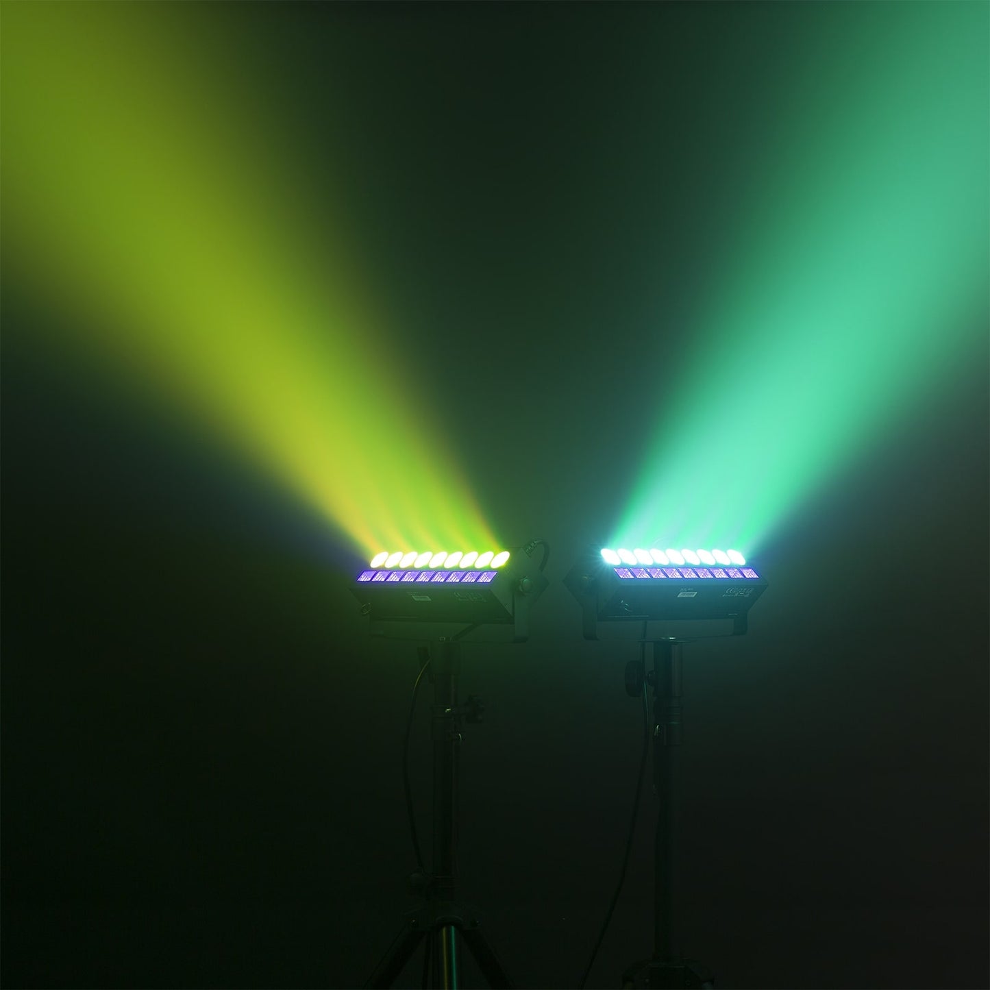 Effects view of the beamZ LCB99 LED Bar with 9x 6W RGBW LEDs and 9x 3W UV LEDs for dynamic lighting effects 1.