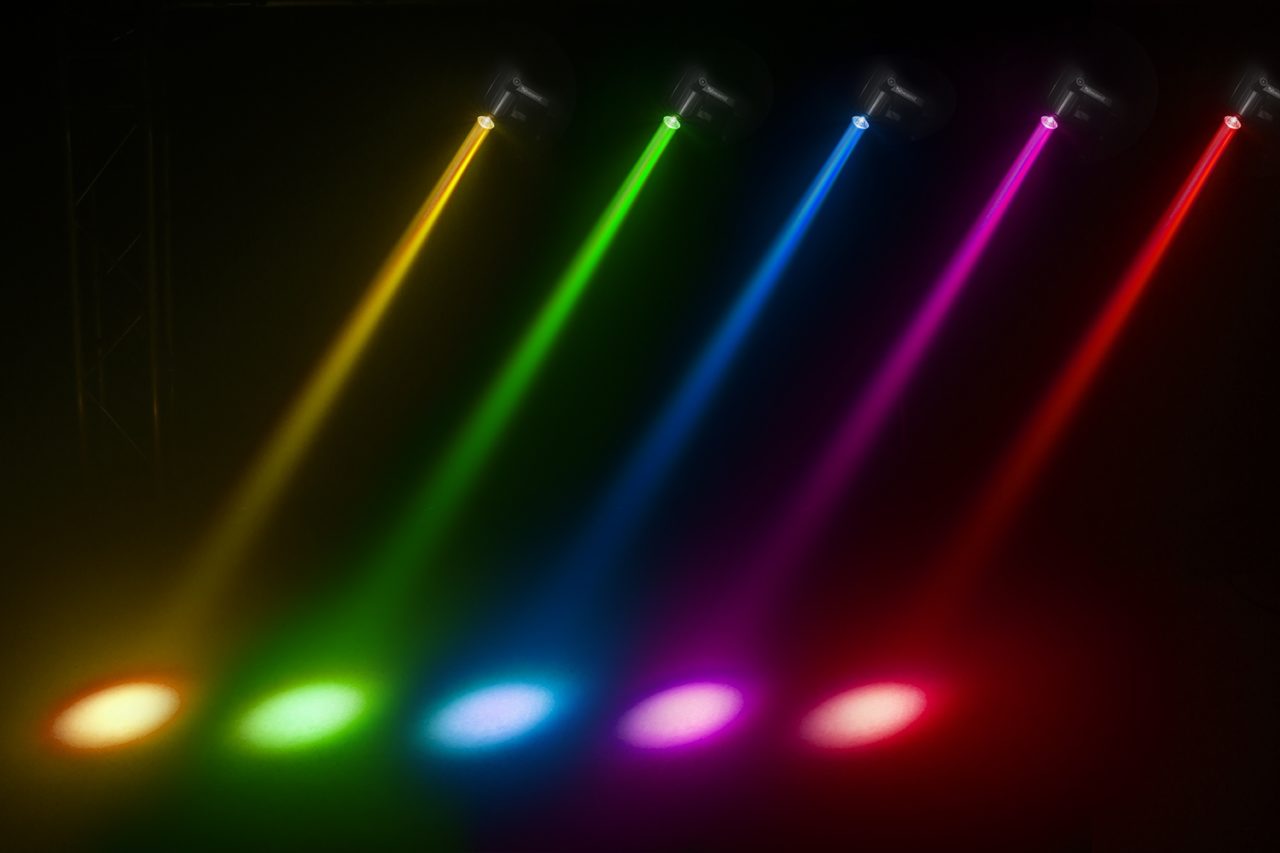 Effects view of the beamZ PS12W LED Spot with 12W RGBW color mixing and remote control 3.