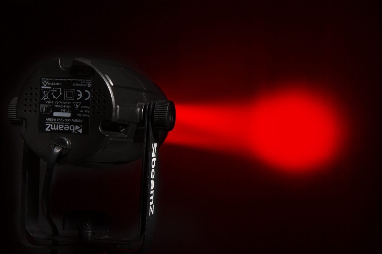 Effects view of the beamZ PS12W LED Spot with 12W RGBW color mixing and remote control 1.