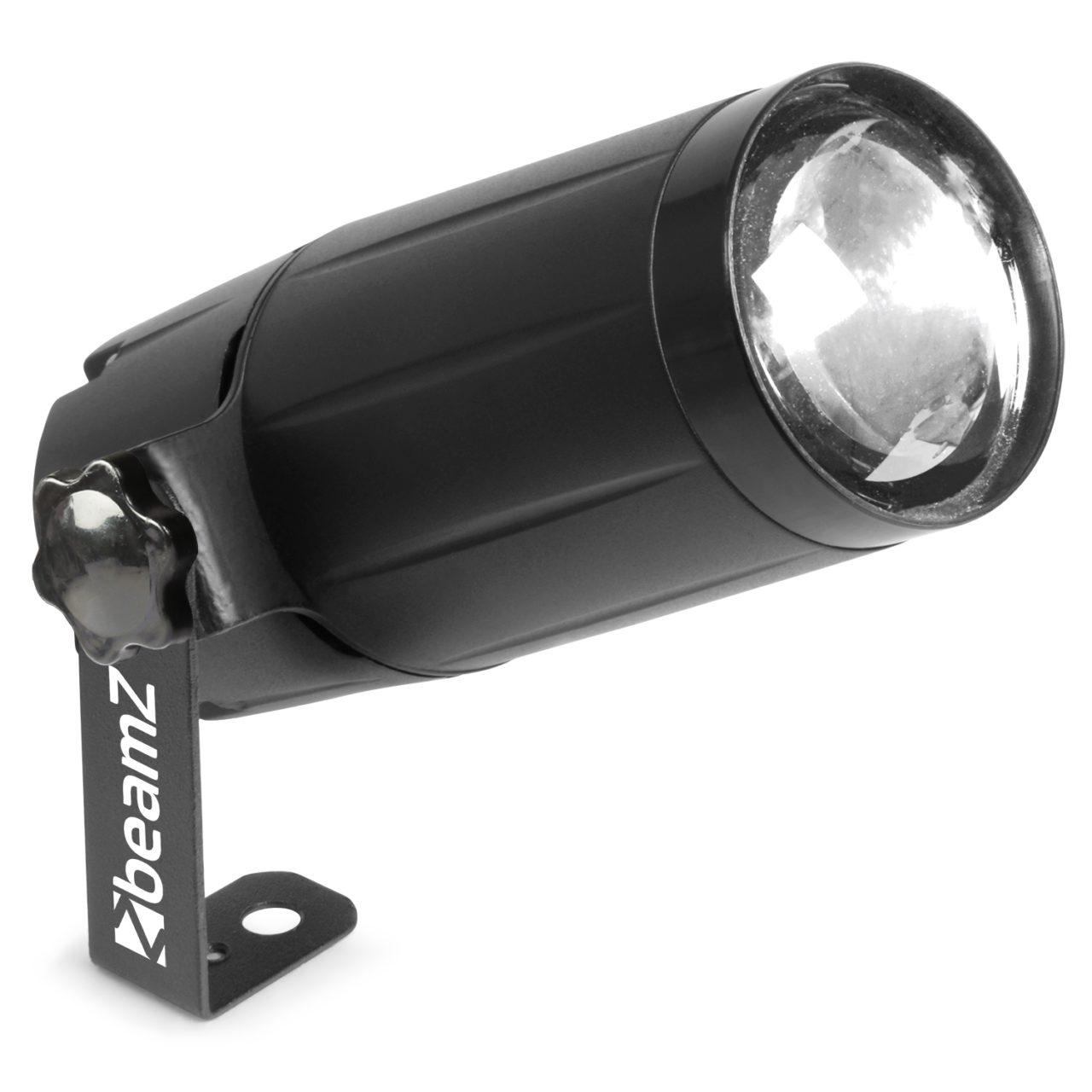 Angled view of the beamZ PS6WB Pin Spot with 6W white LED and 10° beam angle 2.