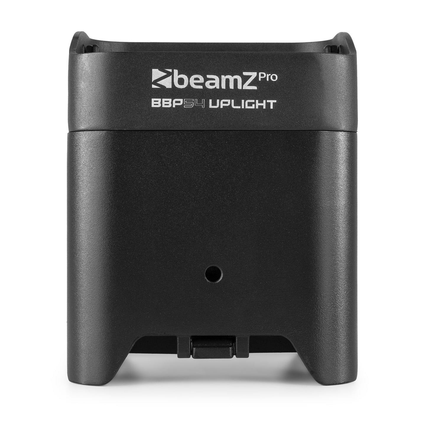 Back view of the beamZ Pro BBP54 Battery Uplight Par with 4x 12W 6-in-1 RGBAW-UV LEDs, wireless-DMX, and replaceable battery.
