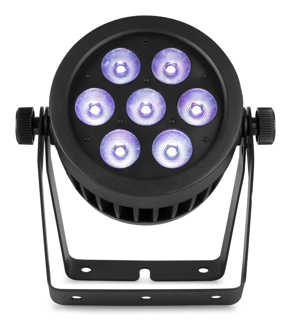 Front view of the beamZ Pro BWA530 Aluminium IP65 LED PAR 7x 10W 4-in-1 for Outdoor Lighting.