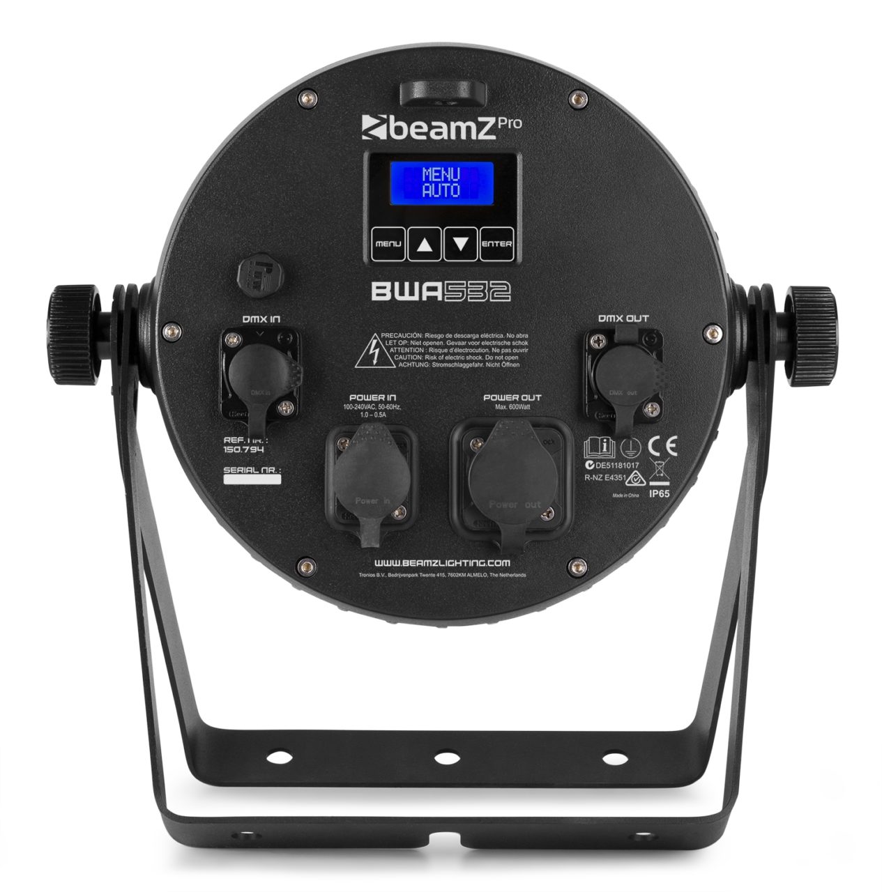 Back view of the beamZ Pro BWA532 Aluminium IP65 LED PAR 12x 12W 4-in-1 for Outdoor Lighting 1.