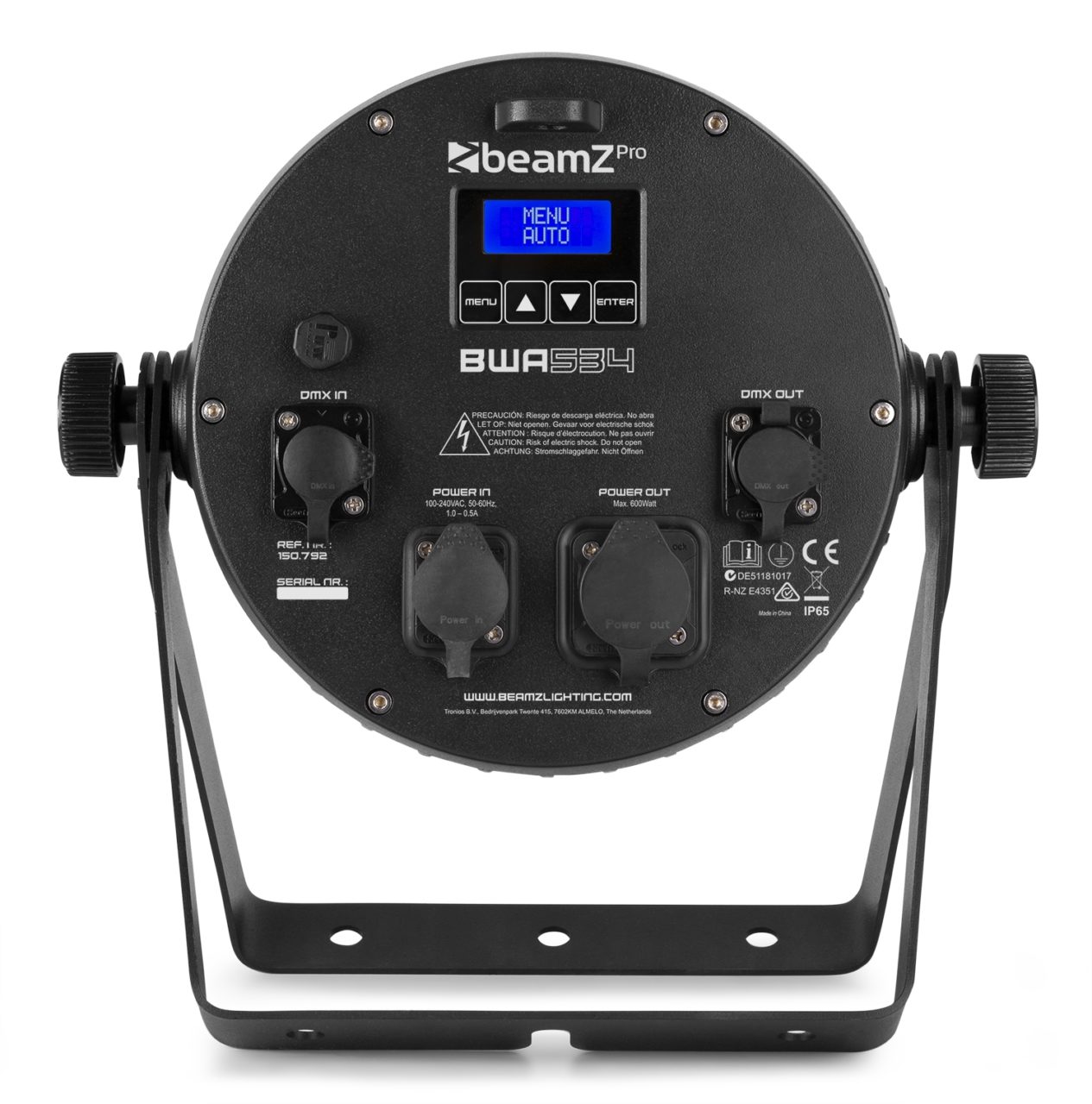 Back view of the beamZ Pro BWA534 Aluminium IP65 LED PAR 12x 15W 6-in-1 for Outdoor Lighting 1.