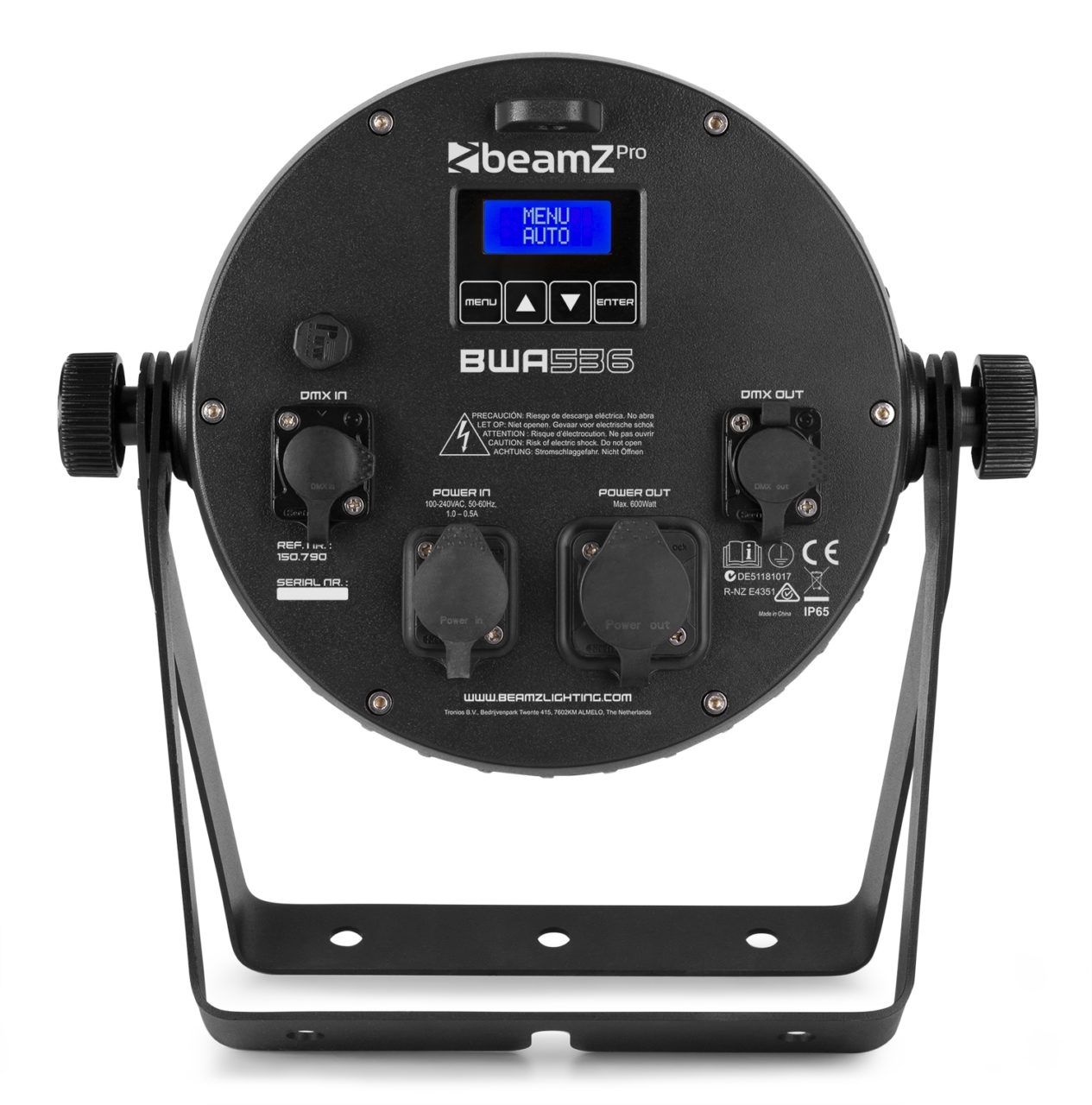 Back view of the beamZ Pro BWA536 Aluminium IP65 LED PAR 18x 12W 4-in-1 for Outdoor Lighting 1.