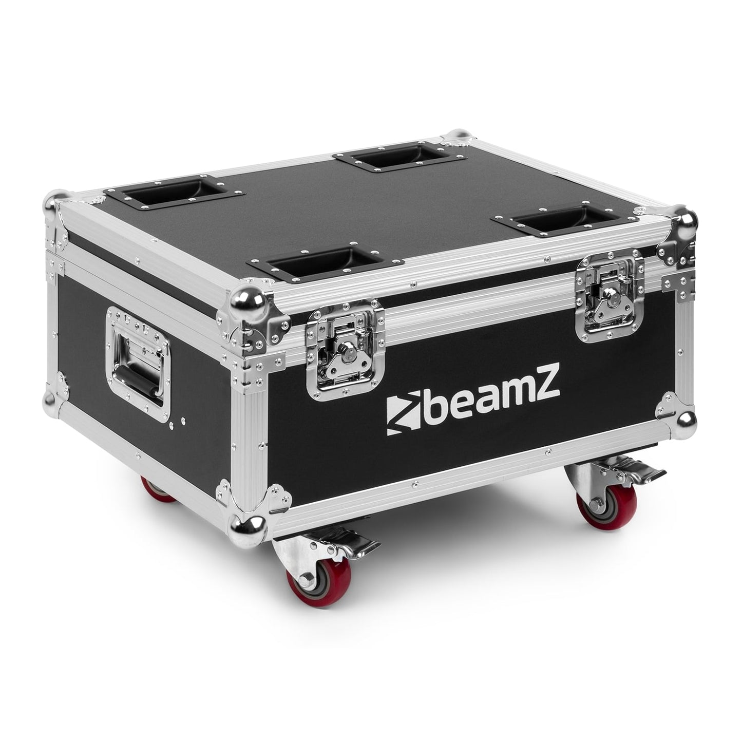 Front angled view of the beamZ Pro FCBP6 FlightCase with charging for 6 WBP612IP LED Par fixtures 2.
