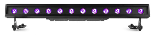 Front view of the beamZ Pro LCB1215IP LED Bar IP65 12x 15W 6-in-1 LEDs for professional and versatile outdoor lighting applications.