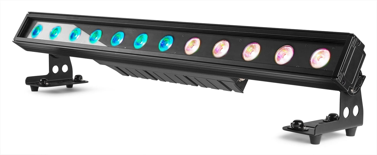 Front angled view of the beamZ Pro LCB1215IP LED Bar IP65 12x 15W 6-in-1 LEDs for professional and versatile outdoor lighting applications 1.