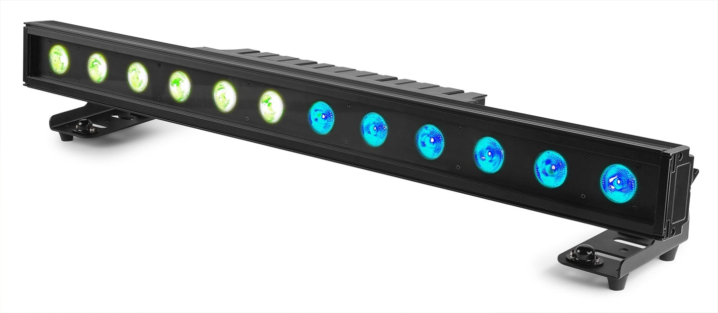 Front angled view of the beamZ Pro LCB1215IP LED Bar IP65 12x 15W 6-in-1 LEDs for professional and versatile outdoor lighting applications 2.