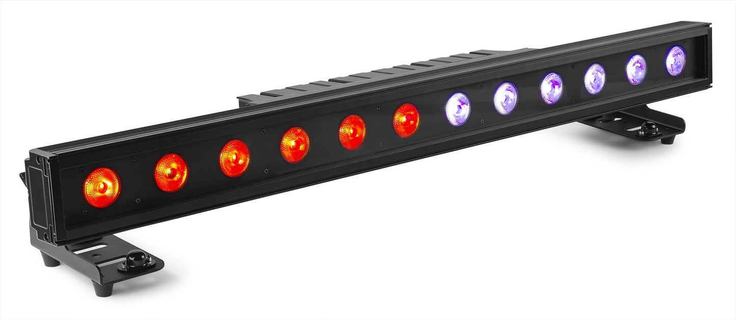 Front angled view of the beamZ Pro LCB1215IP LED Bar IP65 12x 15W 6-in-1 LEDs for professional and versatile outdoor lighting applications 4.