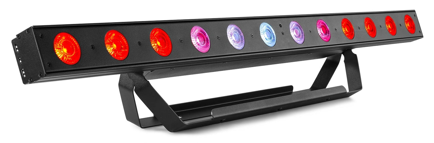 Front angled view of the beamZ Pro LCB145 LED Bar Pixel Control with RGBW color mixing in Multi-Colour 2.