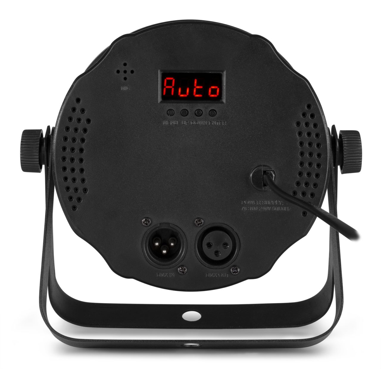 Back view of the beamZ SlimPAR45 18x 3W 3-in-1 RGB LEDs DMX.