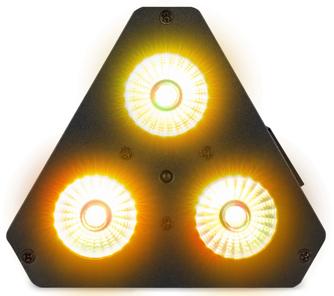 Top view of the beamZ TP36 Truss Par with 3x 4W 4-in-1 LEDs and RGB-UV color mixing.