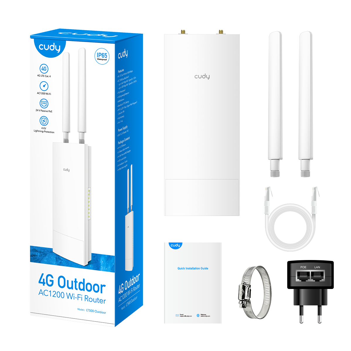Cudy Outdoor 4G LTE Dual Band WiFi 5 Router - 1200Mbps